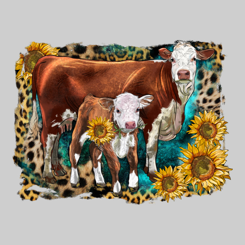 Hereford Cow And Hereford Calf With Leopard Premium Tee by LillyAllenDesigns | Teevron
