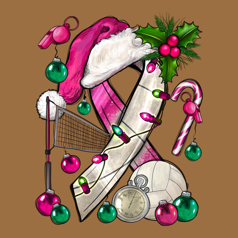 Pink Christmas Breast Cancer Ribbon Volleyball Vintage Tee by BundleAndBundleShop | Teevron