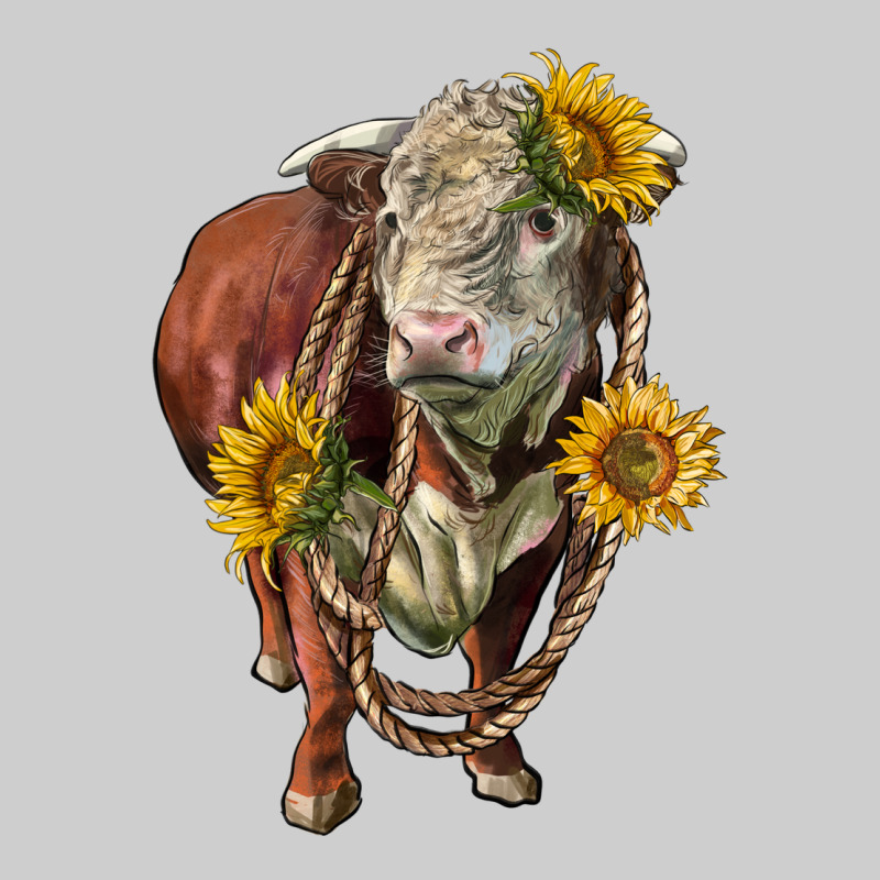 Hereford Bull Rope And Sunflowers Premium Tee by LillyAllenDesigns | Teevron