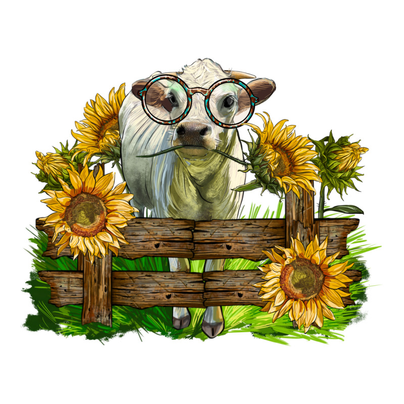 Charolais Heifer With Sunflowers Premium Tee by LillyAllenDesigns | Teevron