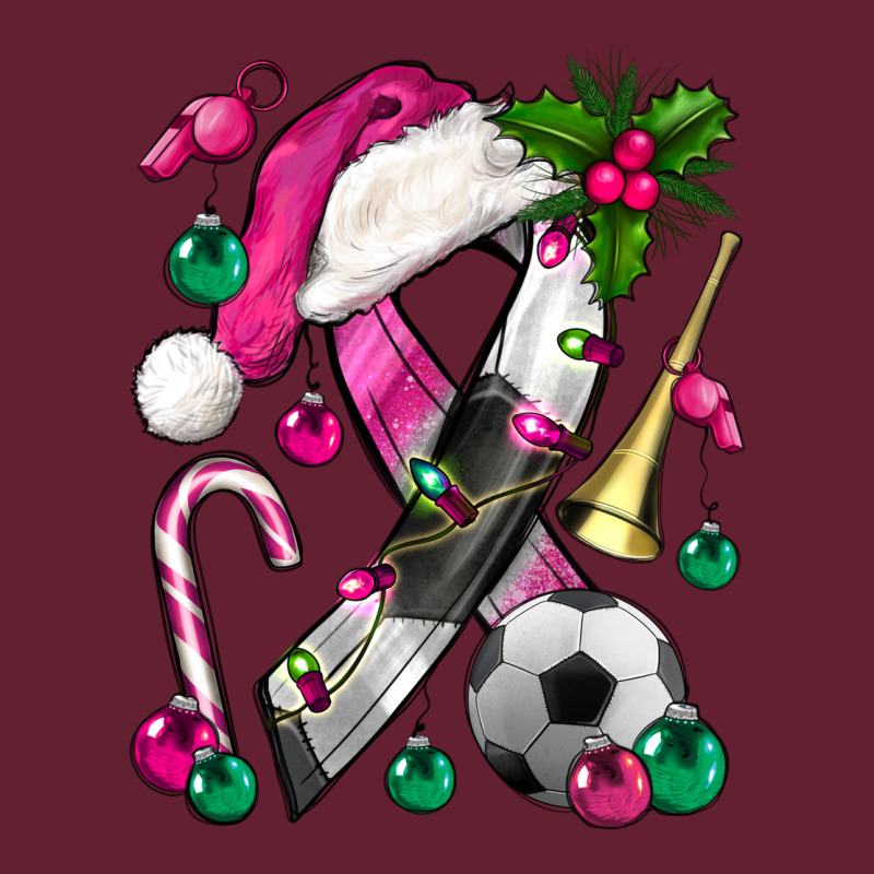 Pink Christmas Breast Cancer Ribbon Soccer Classic Tee by BundleAndBundleShop | Teevron