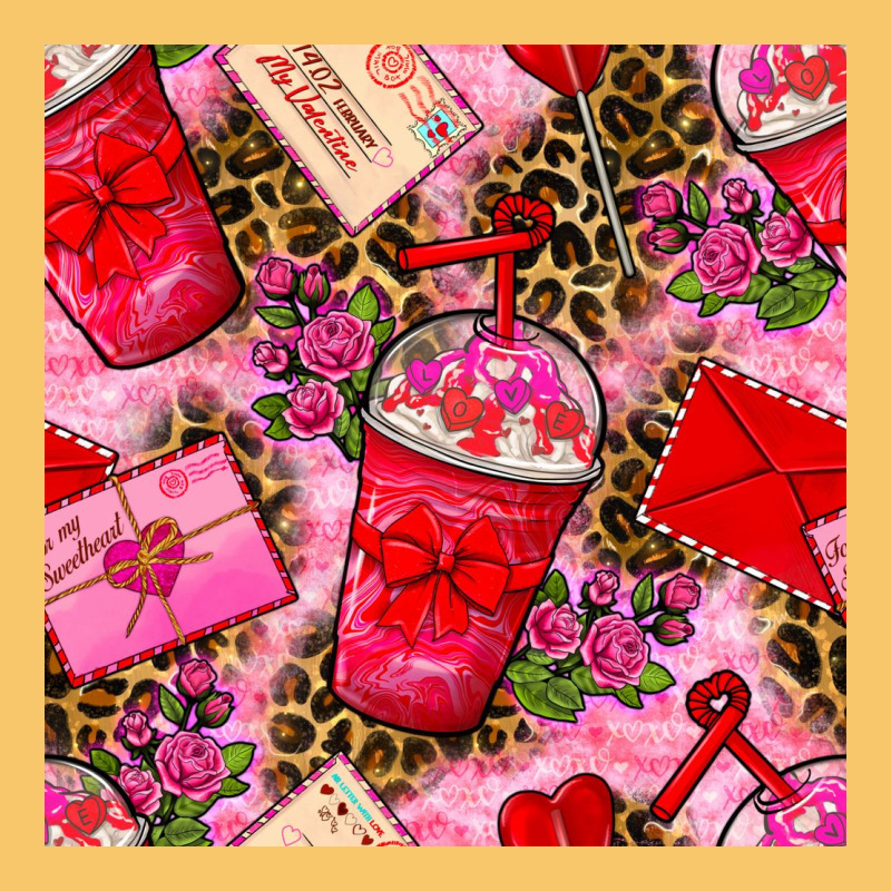 Valentines Day Coffee Cups And Love Letter With Xoxo And Leopard Seaml Vintage Hoodie by BundleAndBundleShop | Teevron