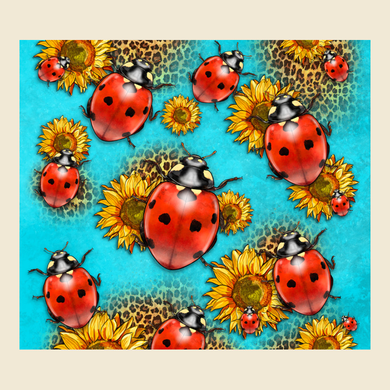 Western Sunflowers Ladybug Ladies Tee by LillyAllenDesigns | Teevron