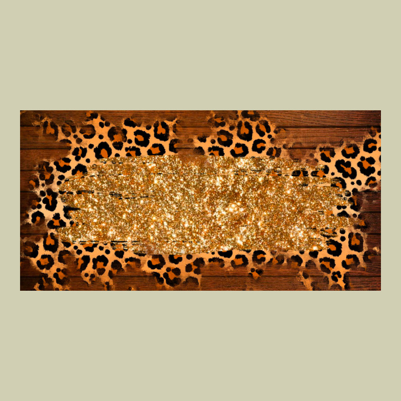 Wooden Leopard Glitter  License Plate Template Heavy Core Tee by BarkalooDesign | Teevron