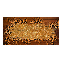 wooden leopard glitter  license plate template | Teevron
