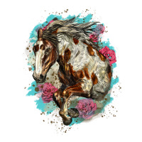 mustang horse with floral background | Teevron