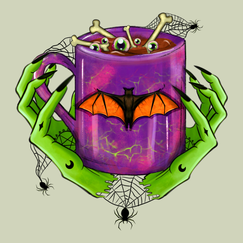Halloween Coffee Cup With Hands Heavyweight Hoodie by FaDigitalArtStudio | Teevron