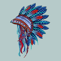 Indian Headdress With American Flag Heavy Core Tee | Teevron
