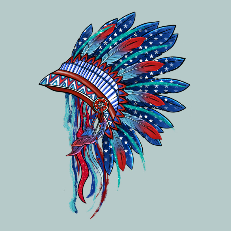Indian Headdress With American Flag Heavy Core Tee by BarkalooDesign | Teevron