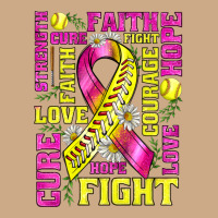Breast Cancer Softball Ribbon Love Cure Fight Bbs Vintage Hoodie | Teevron