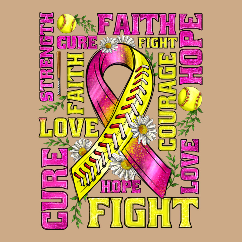 Breast Cancer Softball Ribbon Love Cure Fight Bbs Vintage Hoodie by BundleAndBundleShop | Teevron