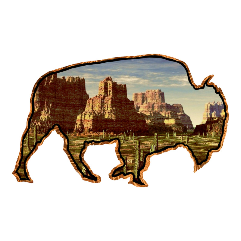 Bison Silhouette Desert Landscape Long Sleeve Tee by Bettercallsaul | Teevron