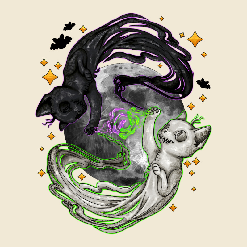 Magical Cats Ghost With Moon Halloween Premium Tee by NancyCooperArtShop | Teevron