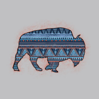 Bison Silhouette Blue Aztec Long Sleeve Tee | Teevron