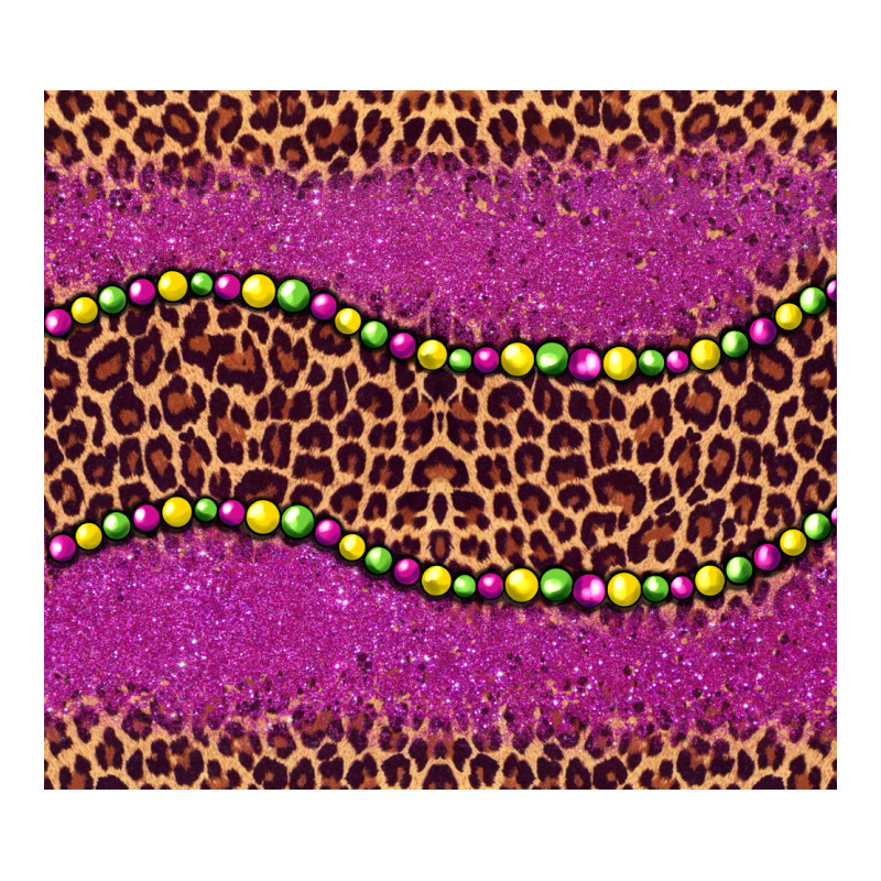 Mardi Gras  Leopard Pink Glitter Bead Ladies Tee by BarkalooDesign | Teevron