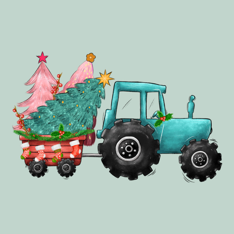 Christmas Tree Tractor Zipper Hoodie by CowGirlArtShop | Teevron