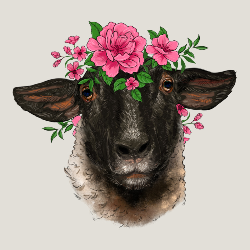 Suffolk Ewe Sheep With Floral Headdress Heavy Core Tee by BarkalooDesign | Teevron
