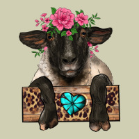 Suffolk Ewe Peeking With Floral Headdress Heavy Core Tee | Teevron