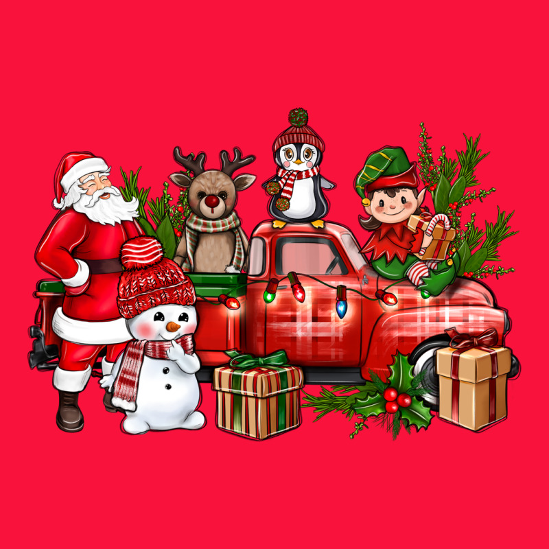 Santa Snowman Reindeer Penguin Elf Christmas Truck Classic Tee by BundleAndBundleShop | Teevron