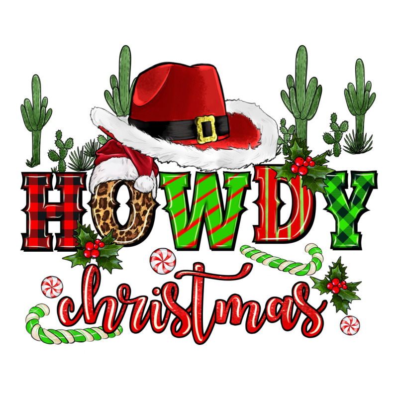 Howdy Christmas Cowboy Hat Zipper Hoodie by CowGirlArtShop | Teevron