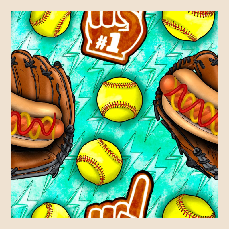 Softball Glove And Hotdog Seamless Pattern Urban Heavy Tee by BundleAndBundleShop | Teevron