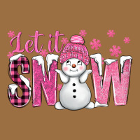 Pink Let It Snow With Cute Snowman Vintage Tee | Teevron