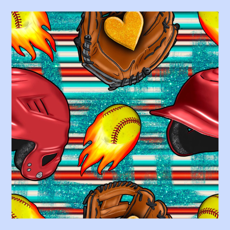Softball Helmet And Glove With Serape Seamless Pattern Urban Heavy Tee by BundleAndBundleShop | Teevron