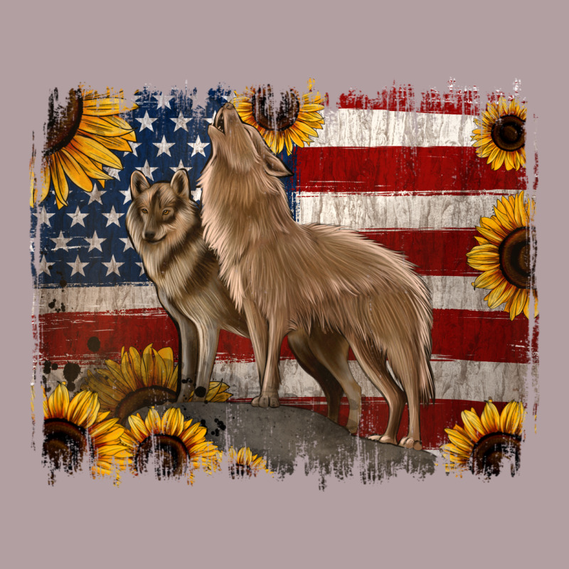 American Wolves With Sunflower Background Png Vintage Hoodie by Jasminsmagicworld | Teevron