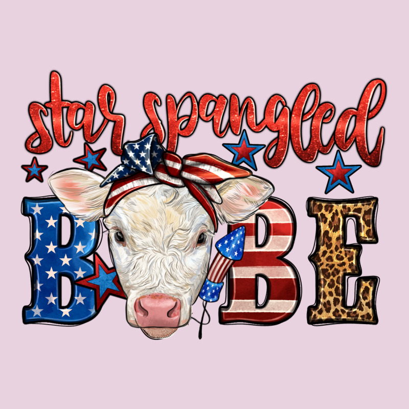 Western Star Spangled Baby Cow Ladies Tee by LillyAllenDesigns | Teevron