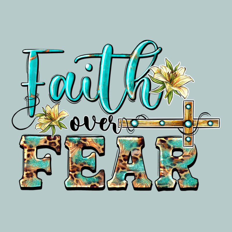 Faith Over Fear With Cross Heavy Core Tee by BarkalooDesign | Teevron