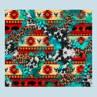 Aztec Leopard Cowhide Turquoise Ladies Tee | Teevron