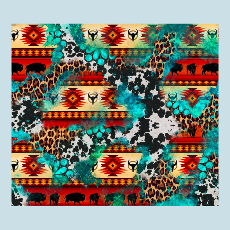 Aztec Leopard Cowhide Turquoise Ladies Tee by BarkalooDesign | Teevron