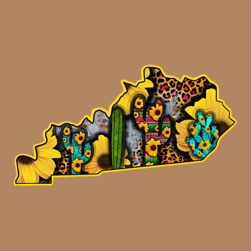 Kentucky Map Western Sunflower Pattern Long Sleeve Tee by Bettercallsaul | Teevron