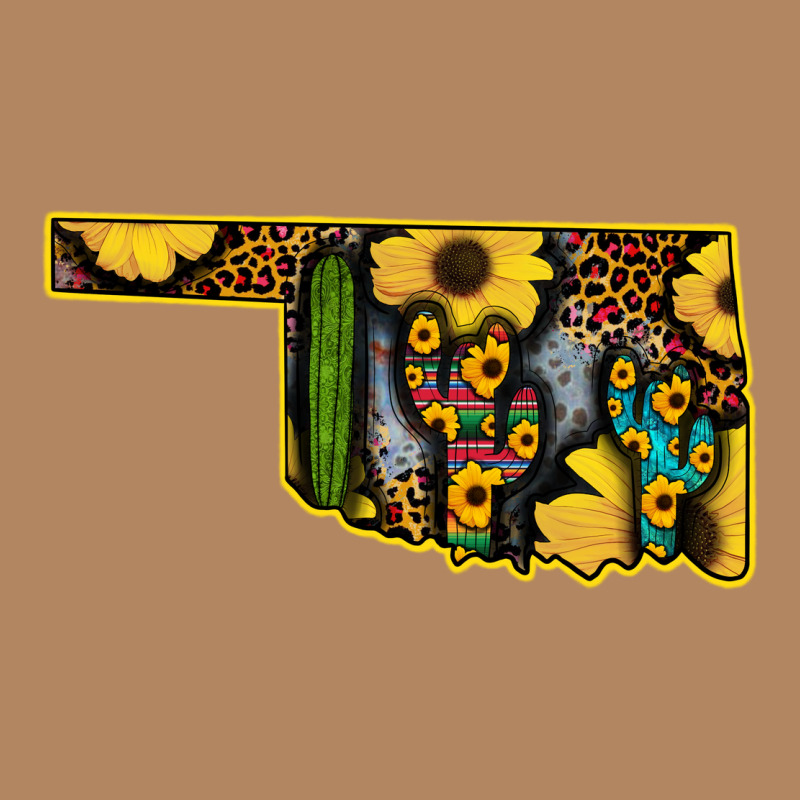 Western Oklahoma Map Sunflower Pattern Long Sleeve Tee by Bettercallsaul | Teevron