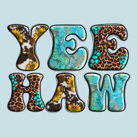 Western Sunflowers Turquoise Leopard Yee Haw Ladies Tee | Teevron