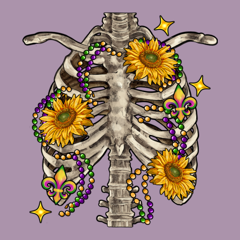 Mardi Gras Chest Sunflowers Skeleton Heavyweight Hoodie by FaDigitalArtStudio | Teevron