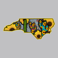 Western North Carolina Map Sunflower Long Sleeve Tee | Teevron