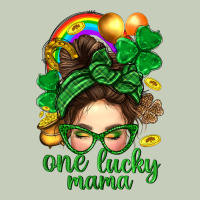 St. Patrick Messy Bun One Luck Mama With Clover Classic Tee | Teevron
