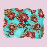 Red Roses With Leopard Background Ladies Tee | Teevron
