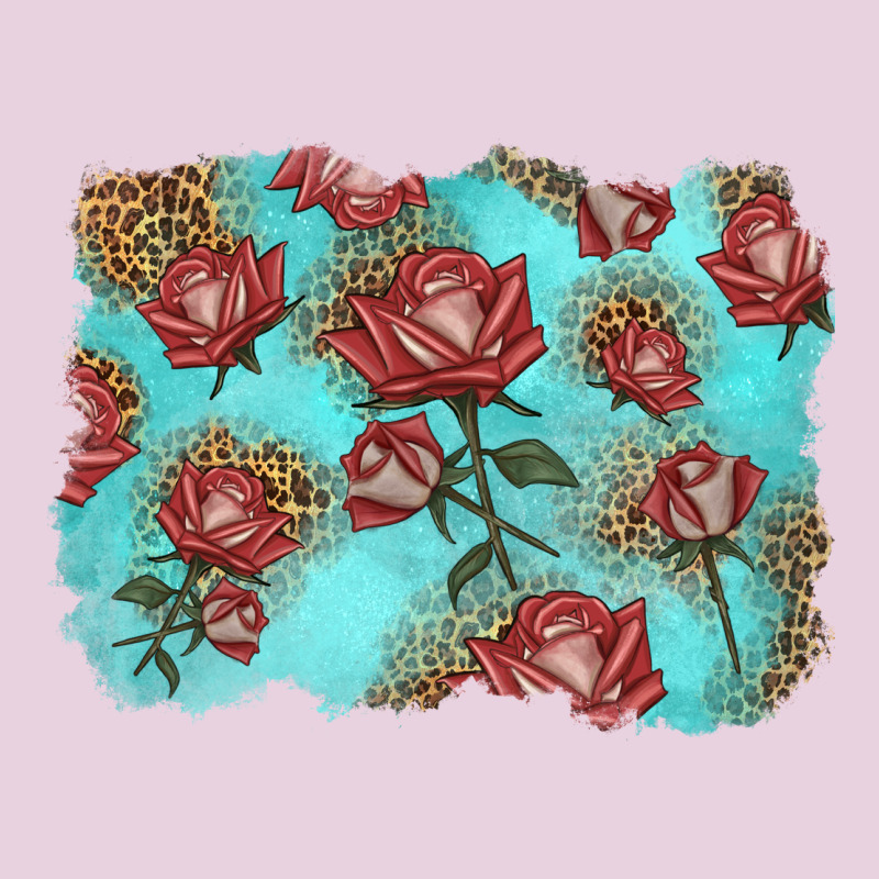 Red Roses With Leopard Background Ladies Tee by LillyAllenDesigns | Teevron