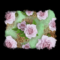 Pink Roses With Leopard Background Ladies Tee | Teevron