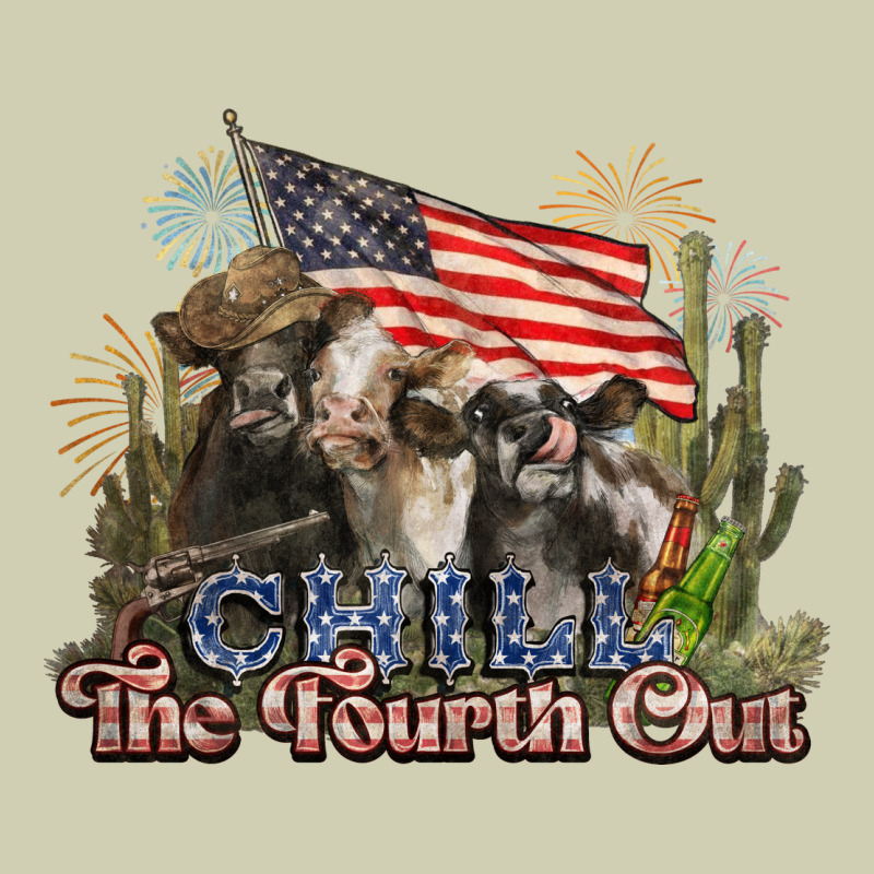 Chill The Fourth Out Cows 4th July America Heavy Core Tee by NancyCooperArtShop | Teevron