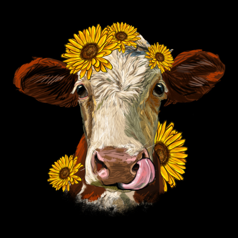 Hereford Cattle Sunflowers Heifer Ladies Tee by Jasminsmagicworld | Teevron