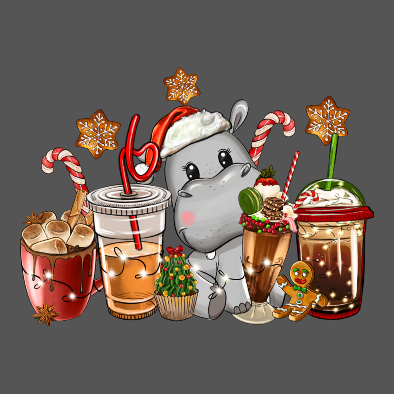 Hippopotamus Coffee Cups Christmas Zipper Hoodie by CowGirlArtShop | Teevron