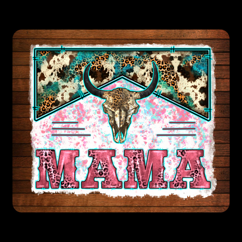 Western Bull Skull Mama Mousepad Ladies Tee by BarkalooDesign | Teevron
