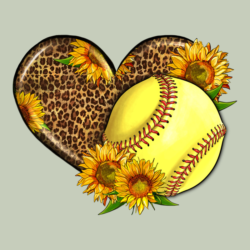 Softball Heart With Sunflowers Ladies Tee by LillyAllenDesigns | Teevron