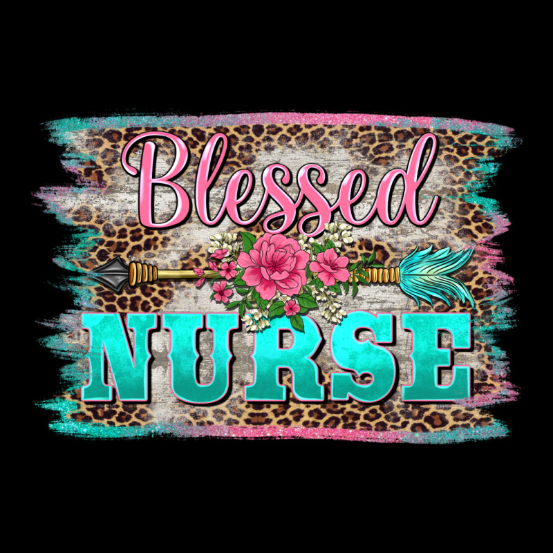 Western Blessed Nurse Pink Floral Arrow  Background Heavy Core Tee by BarkalooDesign | Teevron