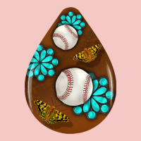 Baseball And Western Roses Teardrop  1 Urban Heavy Tee | Teevron