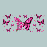 Floral Breast Cancer Butterfly Heavy Core Tee | Teevron