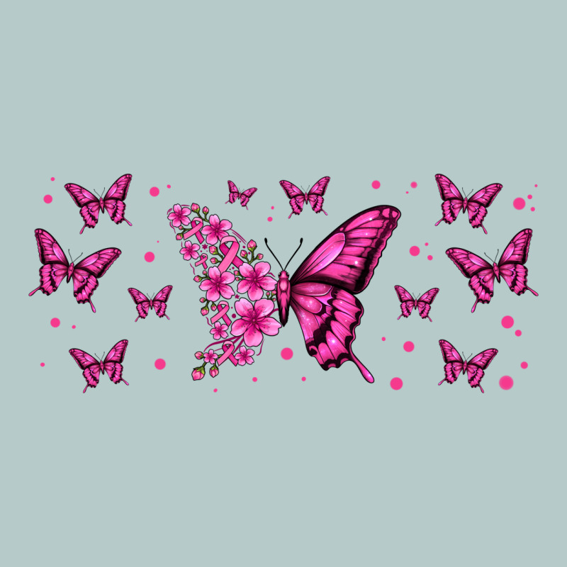 Floral Breast Cancer Butterfly Heavy Core Tee by Jasminsmagicworld | Teevron